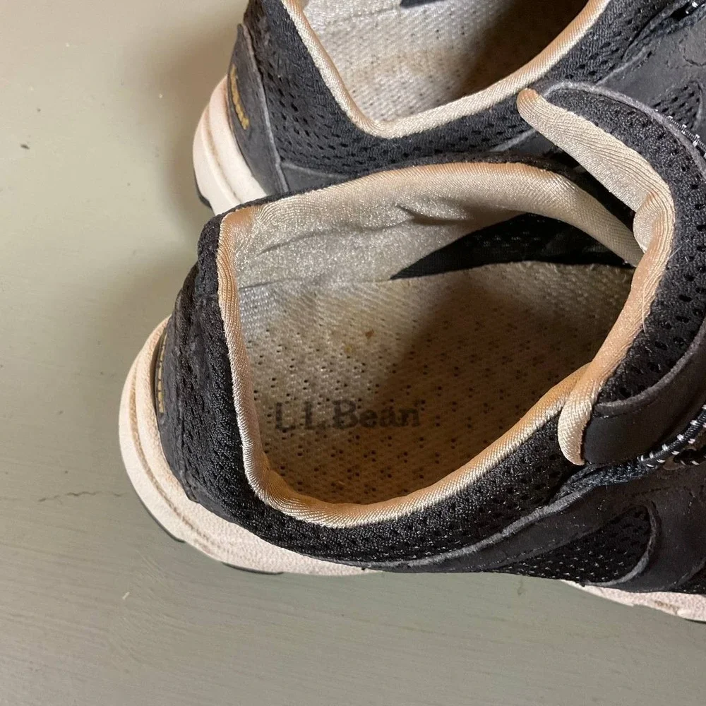 LL Bean Athletic Shoes Womens Size 8M Black Hiking Walking Bungee Workwear‎